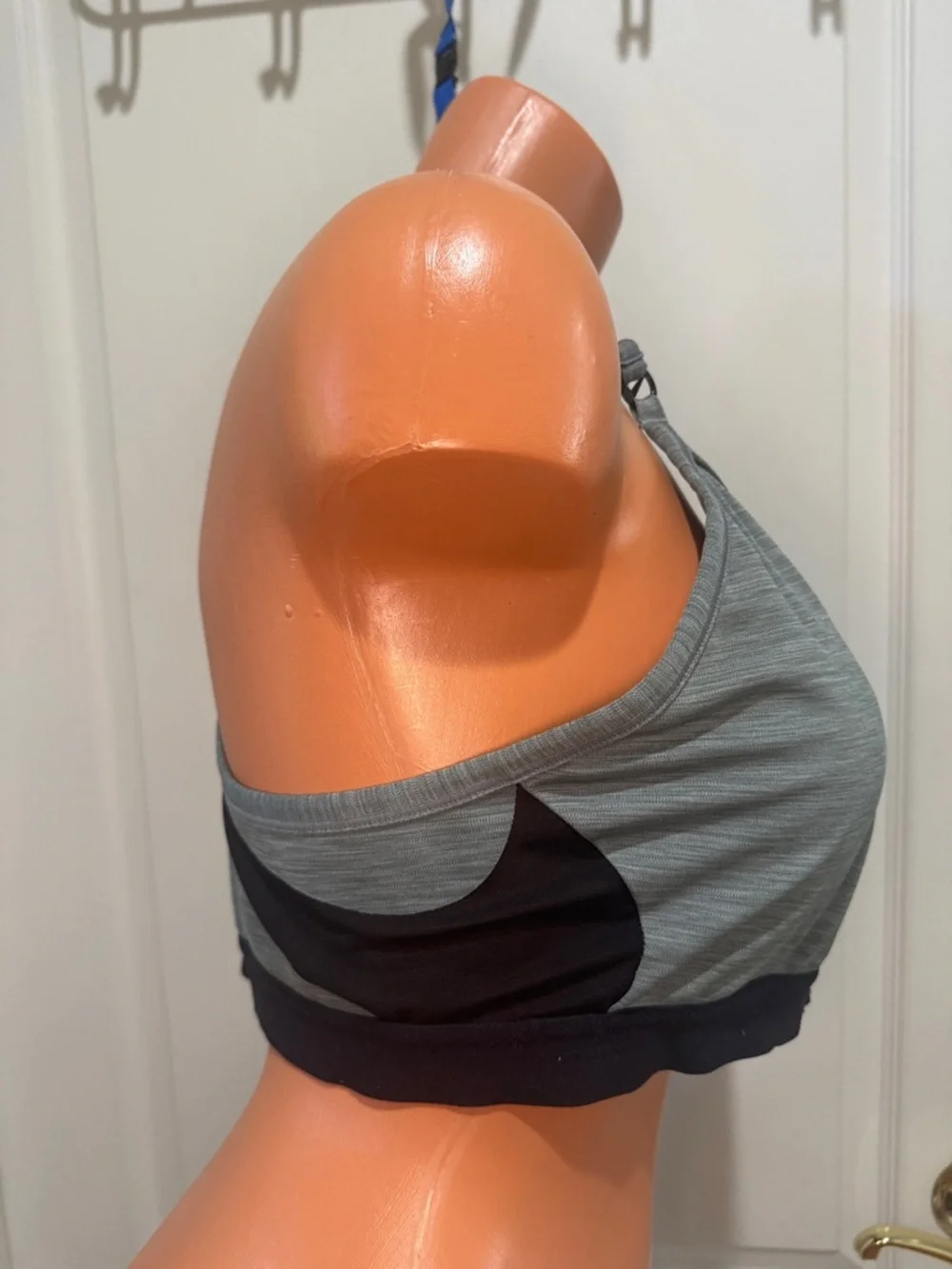 NIKE Dri-Fit Indy Light Gray Black Sports Bra $40 XXL EUC KL